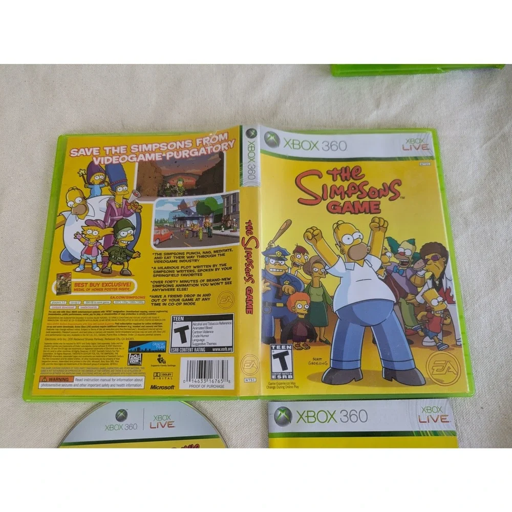 2007 The Simpsons Game Xbox 360 Complete CIB Microsoft EA Action Adventure